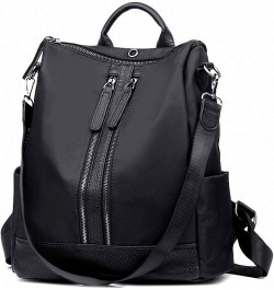 bag Women Pillow Nylon Backpack pure Color Double Zipper Preppy Style Travel Black Black $18.23 Backpacks