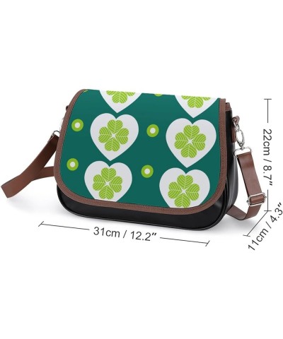 Printed Crossbody Bags Women City Leather Shoulder Bag Satchel Hobo Bags Trendy Green Clover Heart-shaped Color3 $25.49 Hobo ...