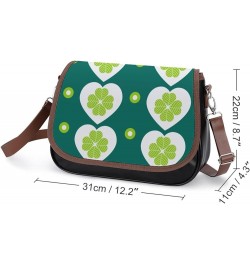 Printed Crossbody Bags Women City Leather Shoulder Bag Satchel Hobo Bags Trendy Green Clover Heart-shaped Color3 $25.49 Hobo ...