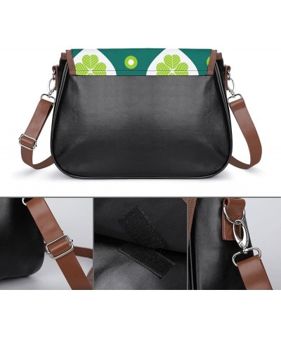 Printed Crossbody Bags Women City Leather Shoulder Bag Satchel Hobo Bags Trendy Green Clover Heart-shaped Color3 $25.49 Hobo ...