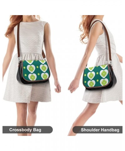 Printed Crossbody Bags Women City Leather Shoulder Bag Satchel Hobo Bags Trendy Green Clover Heart-shaped Color3 $25.49 Hobo ...