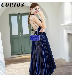 Women Rhinestone Evening Bag Multicolor Clutch Bag Bridal Wedding Purse Luxury Crystal Handbag Glitter Shoulder Bag Blue $24....