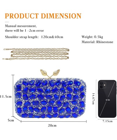 Women Rhinestone Evening Bag Multicolor Clutch Bag Bridal Wedding Purse Luxury Crystal Handbag Glitter Shoulder Bag Blue $24....