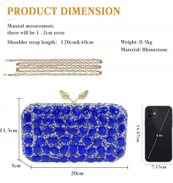 Women Rhinestone Evening Bag Multicolor Clutch Bag Bridal Wedding Purse Luxury Crystal Handbag Glitter Shoulder Bag Blue $24....