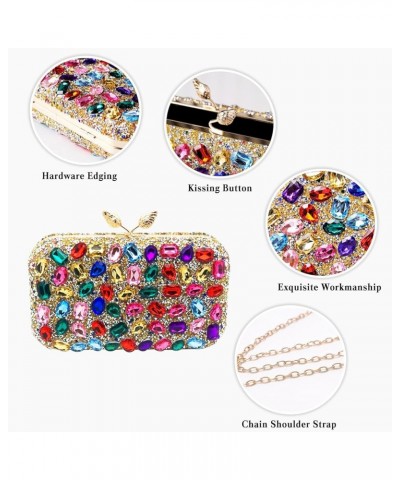 Women Rhinestone Evening Bag Multicolor Clutch Bag Bridal Wedding Purse Luxury Crystal Handbag Glitter Shoulder Bag Blue $24....