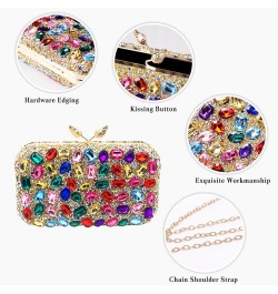 Women Rhinestone Evening Bag Multicolor Clutch Bag Bridal Wedding Purse Luxury Crystal Handbag Glitter Shoulder Bag Blue $24....