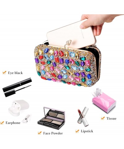 Women Rhinestone Evening Bag Multicolor Clutch Bag Bridal Wedding Purse Luxury Crystal Handbag Glitter Shoulder Bag Blue $24....