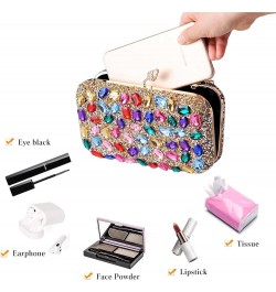 Women Rhinestone Evening Bag Multicolor Clutch Bag Bridal Wedding Purse Luxury Crystal Handbag Glitter Shoulder Bag Blue $24....