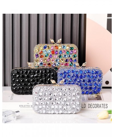 Women Rhinestone Evening Bag Multicolor Clutch Bag Bridal Wedding Purse Luxury Crystal Handbag Glitter Shoulder Bag Blue $24....