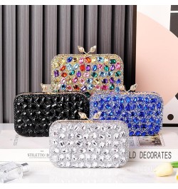 Women Rhinestone Evening Bag Multicolor Clutch Bag Bridal Wedding Purse Luxury Crystal Handbag Glitter Shoulder Bag Blue $24....