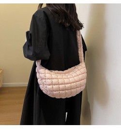 Women Puffer Tote Bag Large Capacity Quilted Shoulder Bag Zippper Puffy Crossbody Bag Bubble Satchel Sling Bag Commuti Pink $...