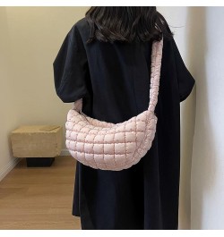 Women Puffer Tote Bag Large Capacity Quilted Shoulder Bag Zippper Puffy Crossbody Bag Bubble Satchel Sling Bag Commuti Pink $...