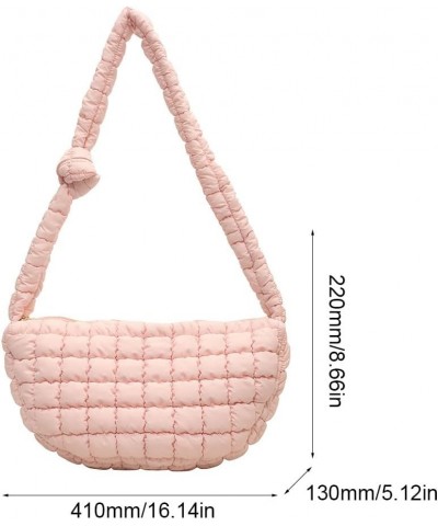 Women Puffer Tote Bag Large Capacity Quilted Shoulder Bag Zippper Puffy Crossbody Bag Bubble Satchel Sling Bag Commuti Pink $...