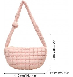 Women Puffer Tote Bag Large Capacity Quilted Shoulder Bag Zippper Puffy Crossbody Bag Bubble Satchel Sling Bag Commuti Pink $...