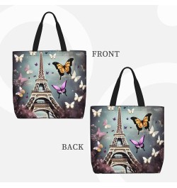 Summer Sunflower Print Stylish Canvas Tote Bag,Casual Tote'S Handbag Big Capacity Shoulder Bag, For Shopping, Work Romantic P...