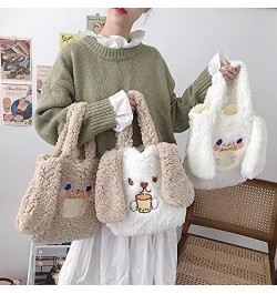 Cutecore Plush Shoulder Bag Y2K Large Capacity Handbag Kawaii Puppy Messenger Bag Aesthetic Crossbody Bag for Women White $10...