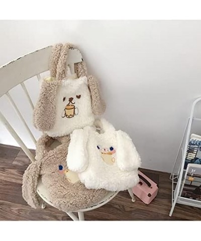 Cutecore Plush Shoulder Bag Y2K Large Capacity Handbag Kawaii Puppy Messenger Bag Aesthetic Crossbody Bag for Women White $10...