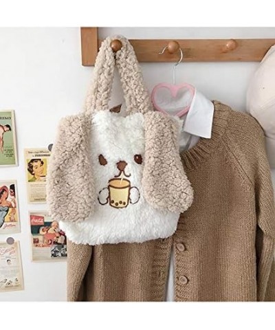 Cutecore Plush Shoulder Bag Y2K Large Capacity Handbag Kawaii Puppy Messenger Bag Aesthetic Crossbody Bag for Women White $10...