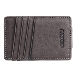 Vintage Leather Slim Money Clip Wallet Small Credit Card Purse with Coin Bag Thin Pocket Clamp Cash Holder $38.50 Wallets