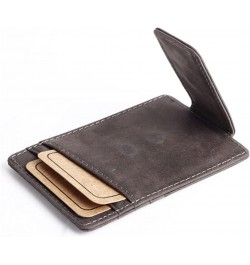 Vintage Leather Slim Money Clip Wallet Small Credit Card Purse with Coin Bag Thin Pocket Clamp Cash Holder $38.50 Wallets