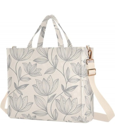 Flower Theme Light Background Women's Tote Handbags Top Handle Satchel Shoulder Bag Crossbody Bag for Office Travel S $16.79 ...