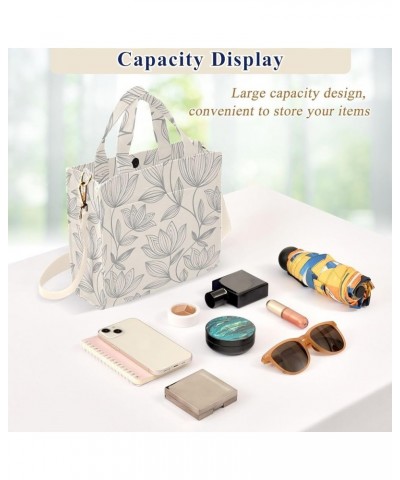 Flower Theme Light Background Women's Tote Handbags Top Handle Satchel Shoulder Bag Crossbody Bag for Office Travel S $16.79 ...