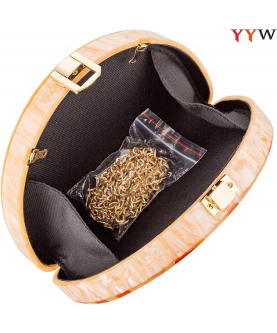 Clutch Purses Women Semicircle Evening Bag Crossbody Bag for Women Elegant Handbags for Wedding Cocktail Party Prom Orange Pi...