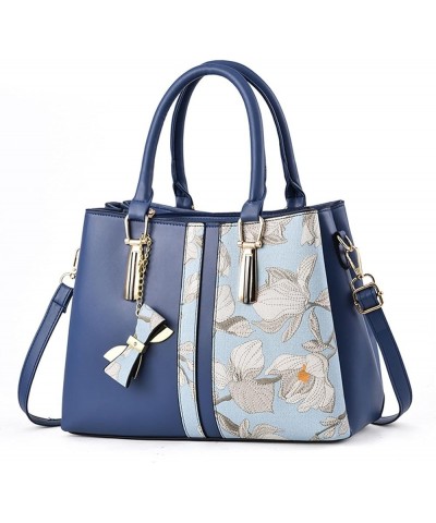 Embroidered Bag Large Capacity Handbag Fashion Shoulder Bag Camera Shoulder Bag (Khaki-c, One Size) Dark Blue-c $19.03 Totes