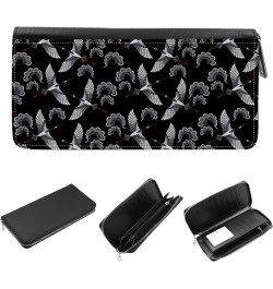 Women's Zip Around Wallet and Phone Clutch - RFID Blocking with Card Holder Organizer - Japanese Style Flying Cranes $12.03 W...