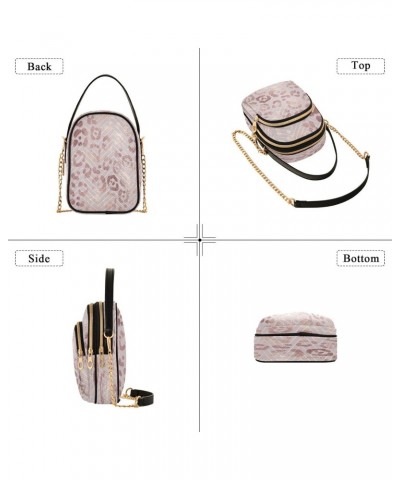 Crossbody Bags Crossbody Purse Chest Bag Leopard Print Cheetah Rose Gold for Women Trendy $11.76 Crossbody Bags