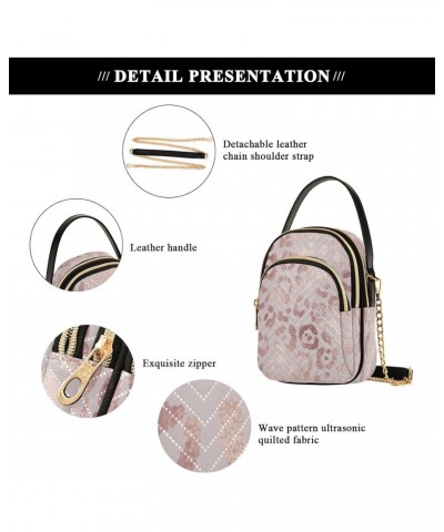 Crossbody Bags Crossbody Purse Chest Bag Leopard Print Cheetah Rose Gold for Women Trendy $11.76 Crossbody Bags