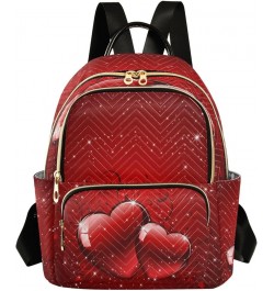 Fashion Backpack Mini Backpack Purse Casual Daily Backpack Valentines Glitters Love Hearts for Travel for College Work Medium...