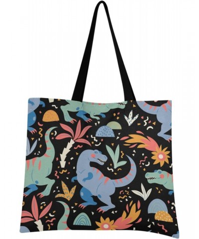 Handbags and Purse Tropical Dinosaur Flower for Women Tote Bag Large Capacity Top Dino Animal Storage Handle Shopper Shoulder...