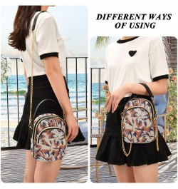 Floral Orange Flowers Womens Sling Backpack Crossbody Chain Shoulder Bags Waist Packs Multipurpose Handbags for Travel Shoppi...