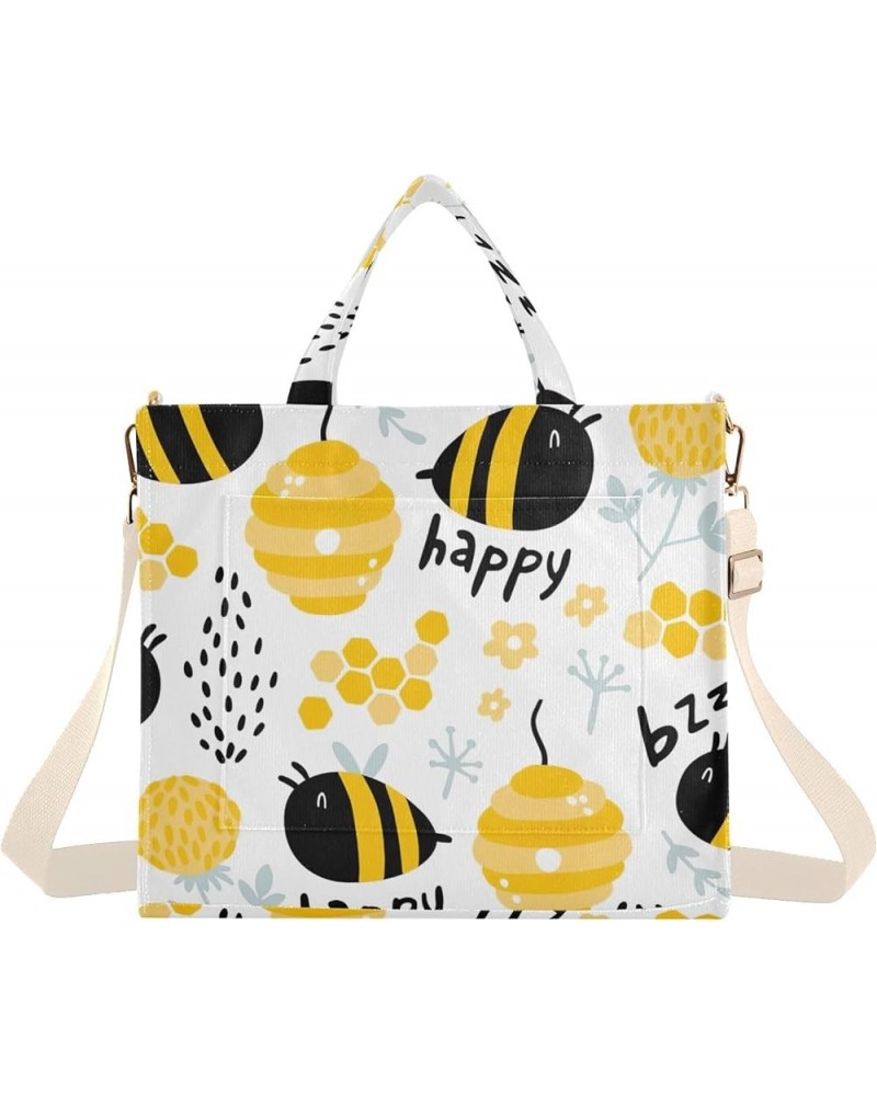 Forest Funny Hedgehogs Beige Crossbody Shoulder Bag Reusable Shopping Bag Aesthetic Tote Bags Crossbody Tote Funny Bees Beehi...