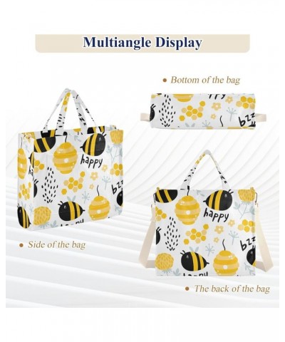 Forest Funny Hedgehogs Beige Crossbody Shoulder Bag Reusable Shopping Bag Aesthetic Tote Bags Crossbody Tote Funny Bees Beehi...