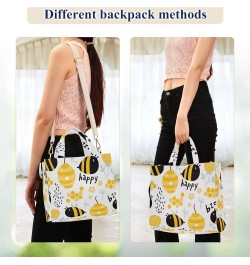 Forest Funny Hedgehogs Beige Crossbody Shoulder Bag Reusable Shopping Bag Aesthetic Tote Bags Crossbody Tote Funny Bees Beehi...