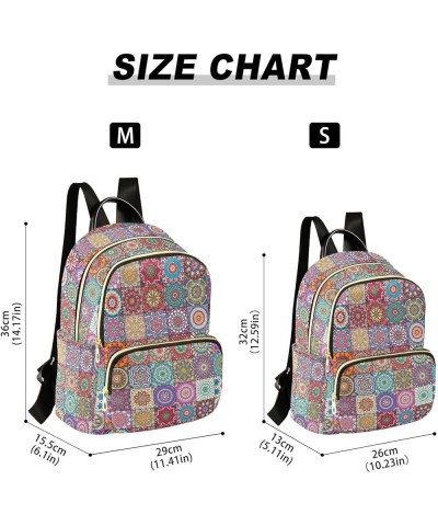 Mini Backpack for Women, Mexican Tiles Mandala Travel Backpack Purse for Ladies, Small Bookbag Daypack Shoulder Bag M Multi82...