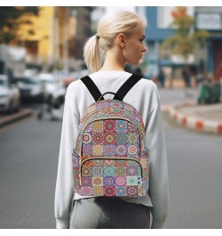 Mini Backpack for Women, Mexican Tiles Mandala Travel Backpack Purse for Ladies, Small Bookbag Daypack Shoulder Bag M Multi82...