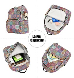 Mini Backpack for Women, Mexican Tiles Mandala Travel Backpack Purse for Ladies, Small Bookbag Daypack Shoulder Bag M Multi82...