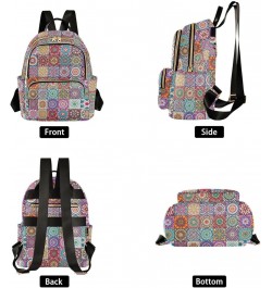 Mini Backpack for Women, Mexican Tiles Mandala Travel Backpack Purse for Ladies, Small Bookbag Daypack Shoulder Bag M Multi82...