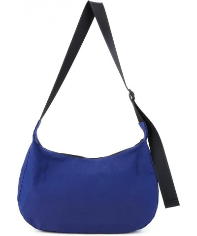 Medium Nylon Crescent Bag Crossbody Bag for Women Men Large Hobo Shoulder Bag 2-in-1 with Adjustable Strap Blue M $14.55 Hobo...