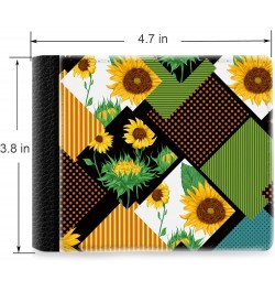 Unique Desige Pattern - Vintage floral patchwork pattern with sunflowers, Slim Front Pocket Wallet Billfold RFID Blocking $11...