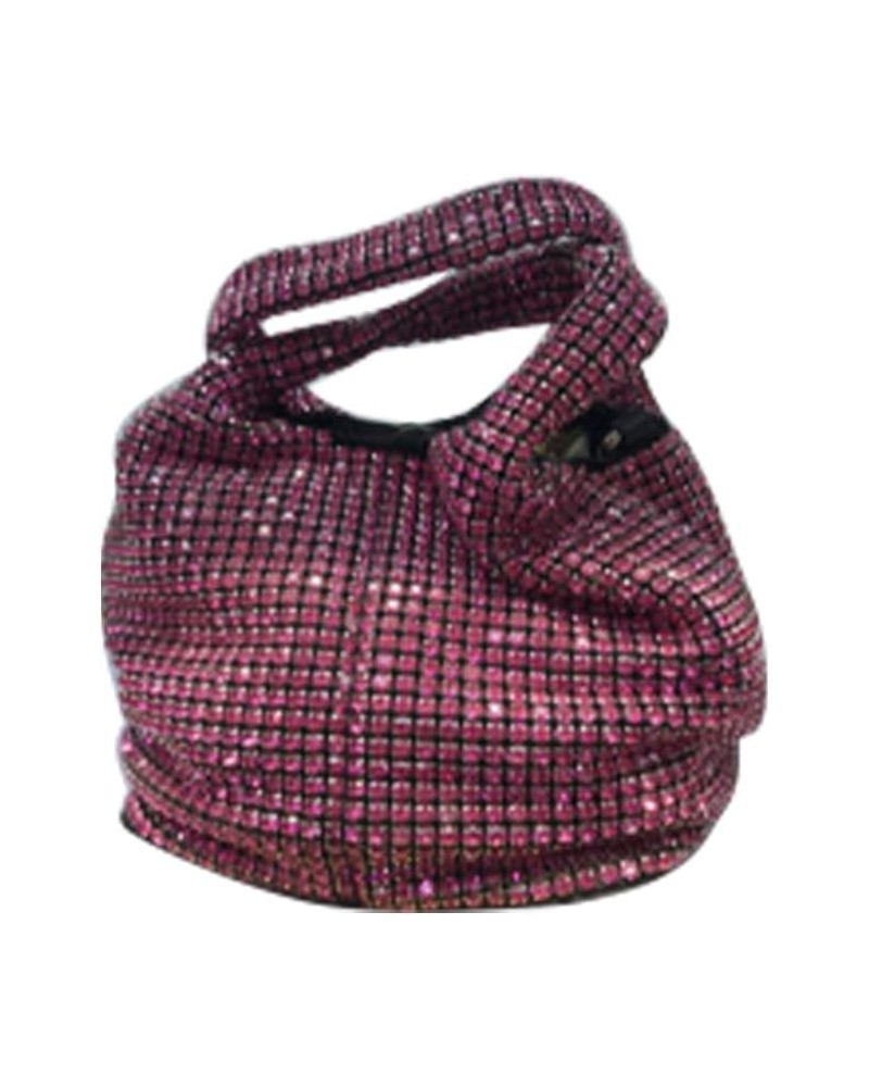 Rhinestone Purse Sparkly Bucket Bag Diamond Purses for Women Evening Prom Rhinestone Handbag Hobo Bag Wedding Rose Red $15.84...