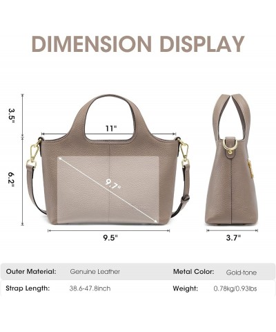 Genuine Leather Purses and Handbags for Women Crossbody Shoulder Tote Bag Soft Satchel Top Handle Khaki $25.80 Crossbody Bags