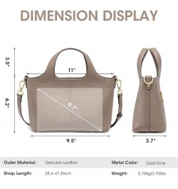 Genuine Leather Purses and Handbags for Women Crossbody Shoulder Tote Bag Soft Satchel Top Handle Khaki $25.80 Crossbody Bags