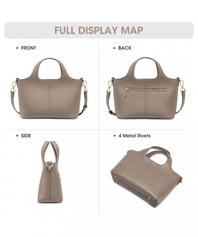 Genuine Leather Purses and Handbags for Women Crossbody Shoulder Tote Bag Soft Satchel Top Handle Khaki $25.80 Crossbody Bags