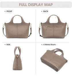 Genuine Leather Purses and Handbags for Women Crossbody Shoulder Tote Bag Soft Satchel Top Handle Khaki $25.80 Crossbody Bags