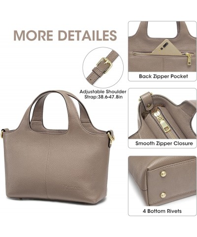 Genuine Leather Purses and Handbags for Women Crossbody Shoulder Tote Bag Soft Satchel Top Handle Khaki $25.80 Crossbody Bags