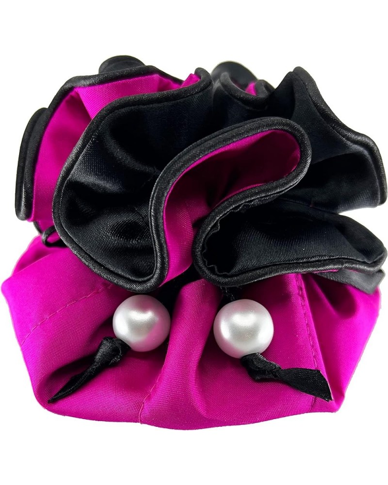 Drawstring Jewelry Pouch by Marisa D'Amico Fuchsia + Black - 100% Dupioni Silk $7.07 Others